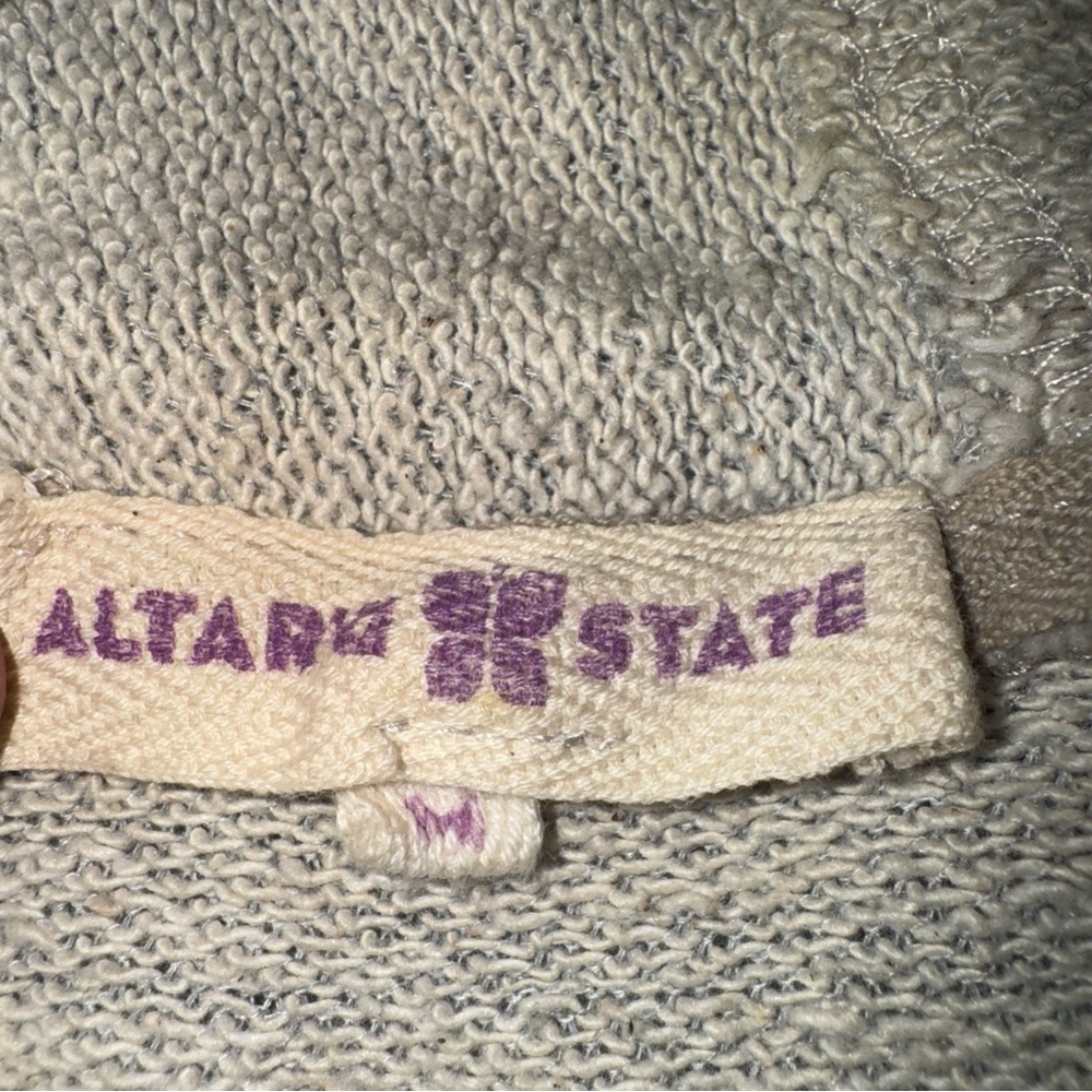Altar'd State Cream Knit Hoodie Full Zip Jacket - Picture 3 of 11